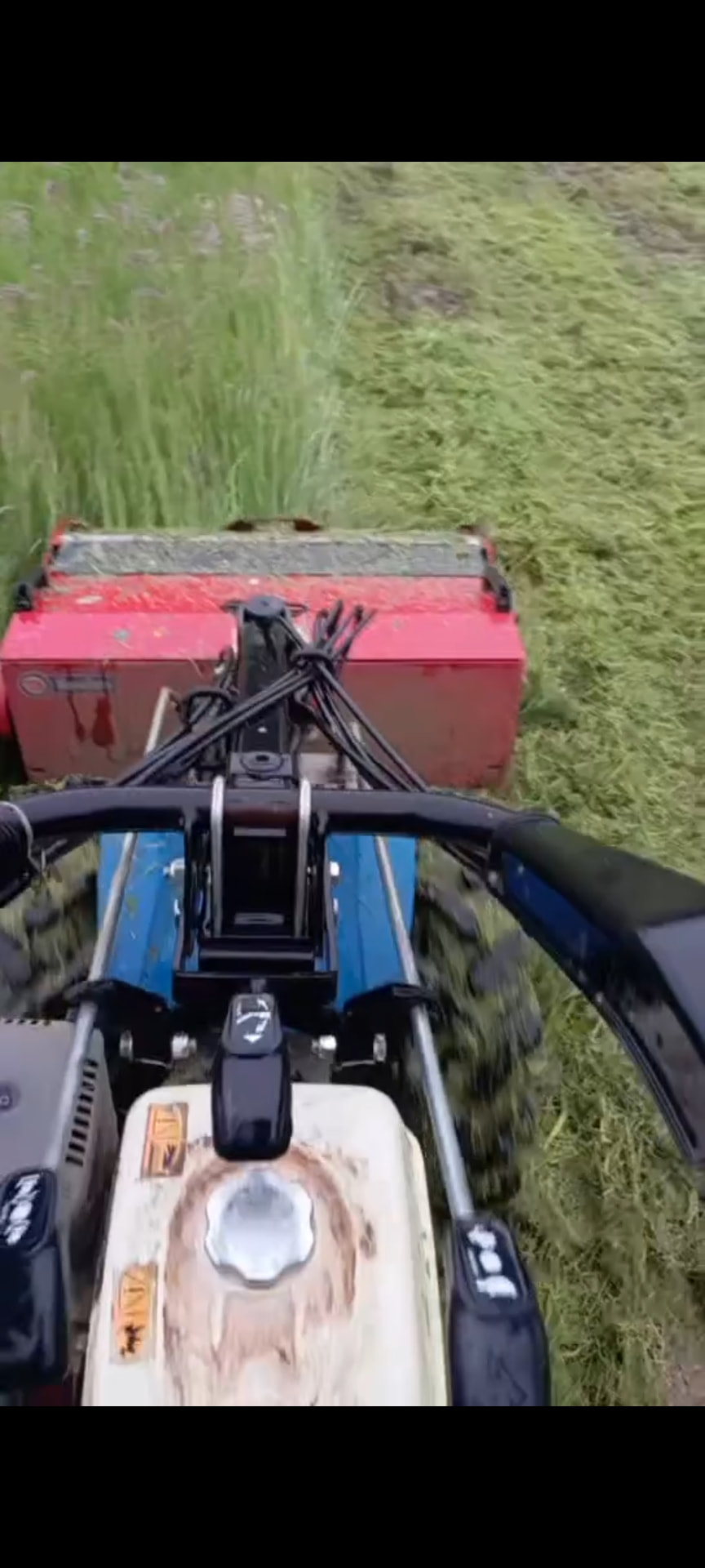 Gyrobro en action, débroussaillage d'une parcelle envahie par la végétation